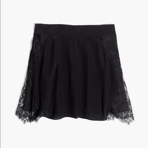 Madewell Silk Lace Inset Mini Skirt
